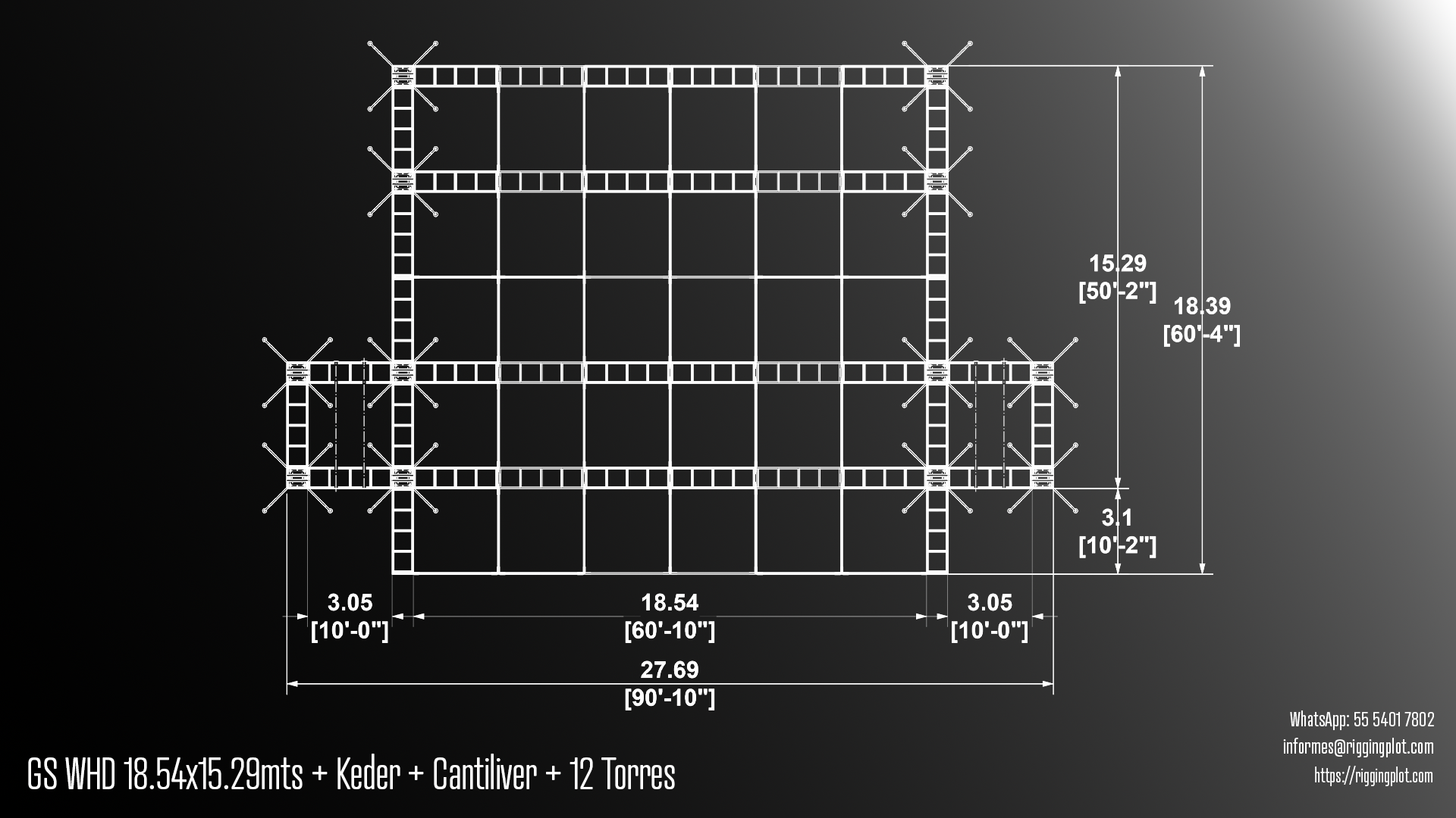 RENTA DE GROUND SUPPORT 18.54X16.00MTS CON LAYHER WALL, KEDER Y CANTILIVER DE 10 TORRES MÉRIDA
